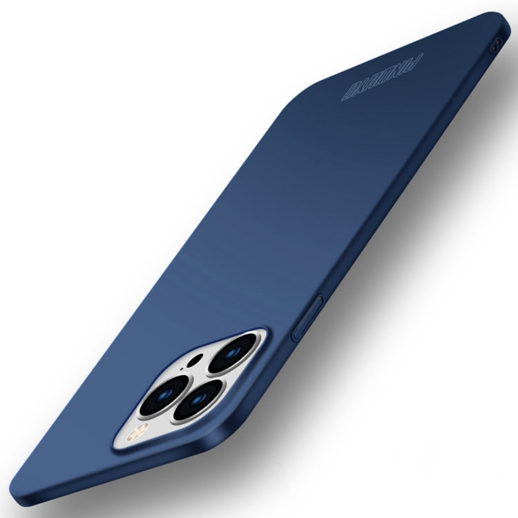 For iPhone 15 Pro Max PINWUYO Micro-Frosted PC Ultra-thin Hard Phone Case with Magsafe Magnetic Ring(Blue)