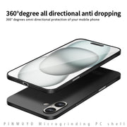 For iPhone 16 PINWUYO Micro-Frosted PC Ultra-thin Hard Phone Case with Magsafe Magnetic Ring(Red)