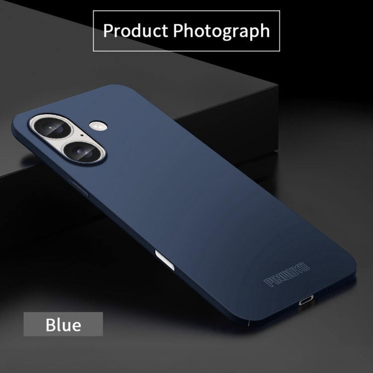 For iPhone 16 Plus PINWUYO Micro-Frosted PC Ultra-thin Hard Phone Case with Magsafe Magnetic Ring(Blue)
