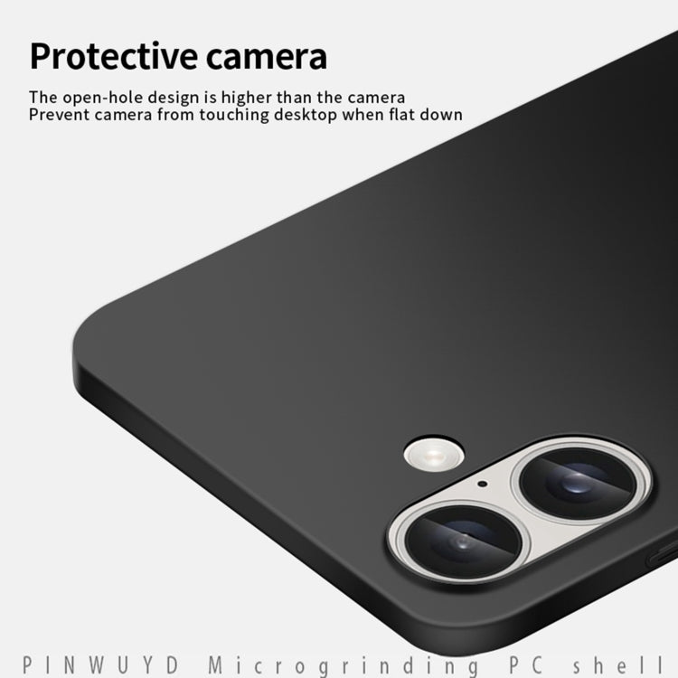 For iPhone 16 Plus PINWUYO Micro-Frosted PC Ultra-thin Hard Phone Case with Magsafe Magnetic Ring(Blue)