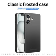 For iPhone 16 Plus PINWUYO Micro-Frosted PC Ultra-thin Hard Phone Case with Magsafe Magnetic Ring(Red)