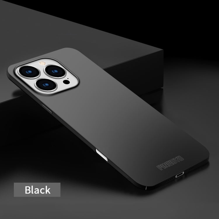 For iPhone 16 Pro PINWUYO Micro-Frosted PC Ultra-thin Hard Phone Case with Magsafe Magnetic Ring(Black)