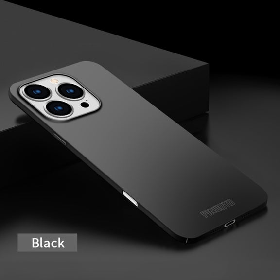 For iPhone 16 Pro Max PINWUYO Micro-Frosted PC Ultra-thin Hard Phone Case with Magsafe Magnetic Ring(Black)