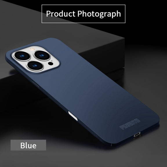 For iPhone 16 Pro Max PINWUYO Micro-Frosted PC Ultra-thin Hard Phone Case with Magsafe Magnetic Ring(Blue)