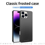 For iPhone 16 Pro Max PINWUYO Micro-Frosted PC Ultra-thin Hard Phone Case with Magsafe Magnetic Ring(Blue)