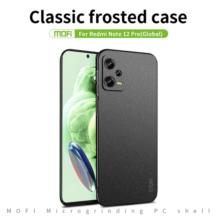 For Xiaomi Redmi Note 12 Pro Global MOFI Fandun Series Frosted PC Ultra-thin All-inclusive Phone Case(Black)