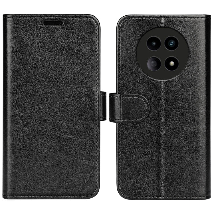 For Realme 12 5G R64 Texture Horizontal Flip Leather Phone Case(Black)