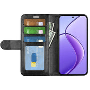 For Realme 12 5G R64 Texture Horizontal Flip Leather Phone Case(Black)
