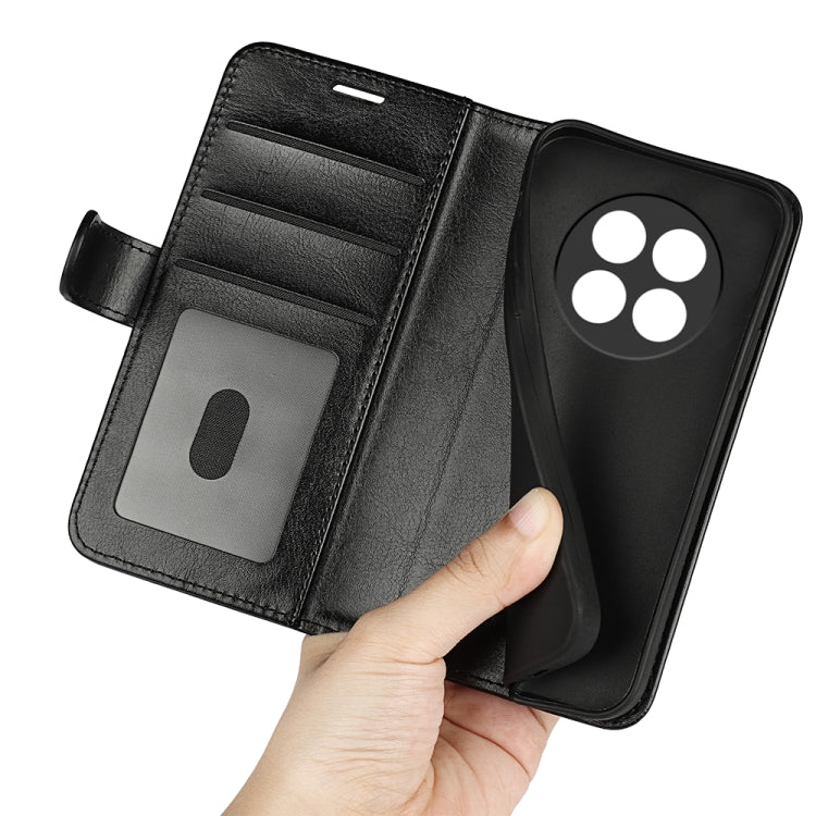 For Realme 12 5G R64 Texture Horizontal Flip Leather Phone Case(Black)