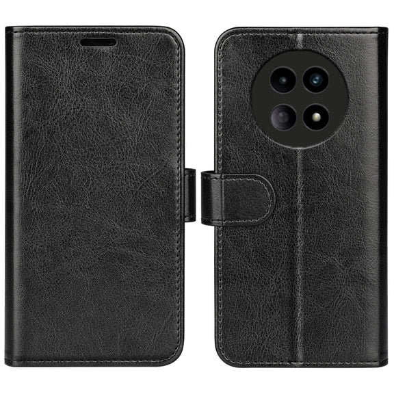 For Realme 12 5G R64 Texture Horizontal Flip Leather Phone Case(Black)