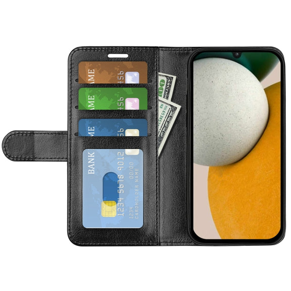 For Samsung Galaxy A15 R64 Texture Horizontal Flip Leather Phone Case(Black)