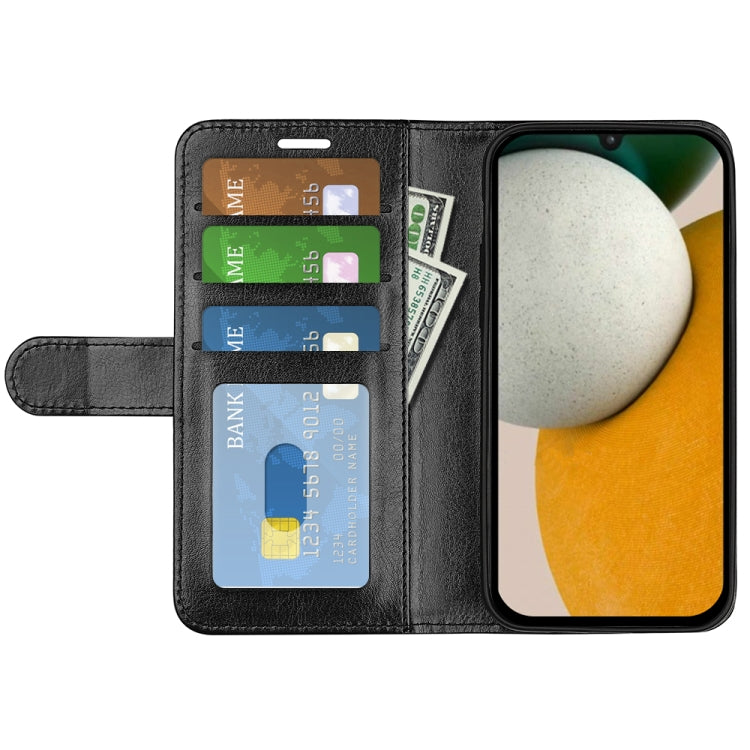 For Samsung Galaxy A15 R64 Texture Horizontal Flip Leather Phone Case(Black)