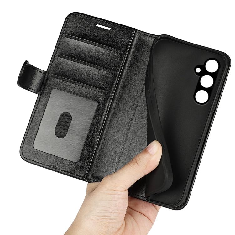 For Samsung Galaxy A15 R64 Texture Horizontal Flip Leather Phone Case(Black)