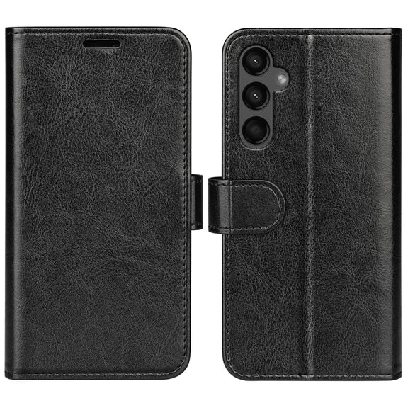 For Samsung Galaxy A15 R64 Texture Horizontal Flip Leather Phone Case(Black)