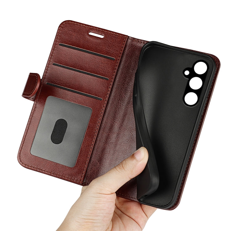 For Samsung Galaxy A15 R64 Texture Horizontal Flip Leather Phone Case(Brown)