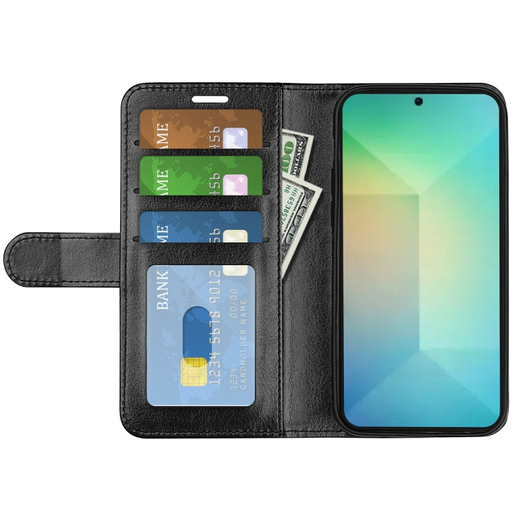 For Samsung Galaxy S25 5G R64 Texture Horizontal Flip Leather Phone Case(Black)