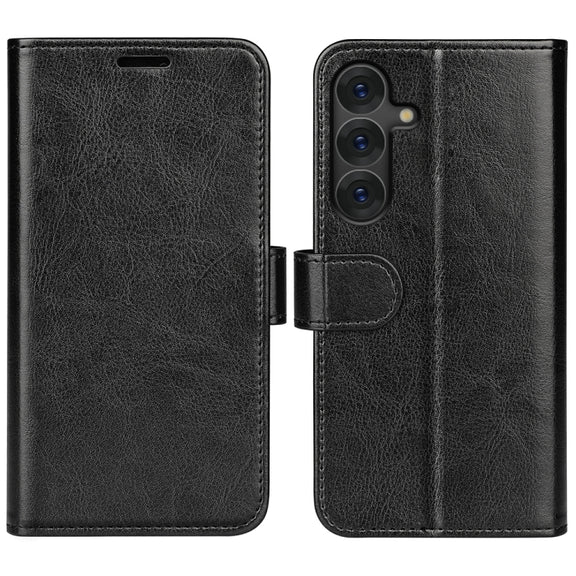 For Samsung Galaxy S25 5G R64 Texture Horizontal Flip Leather Phone Case(Black)