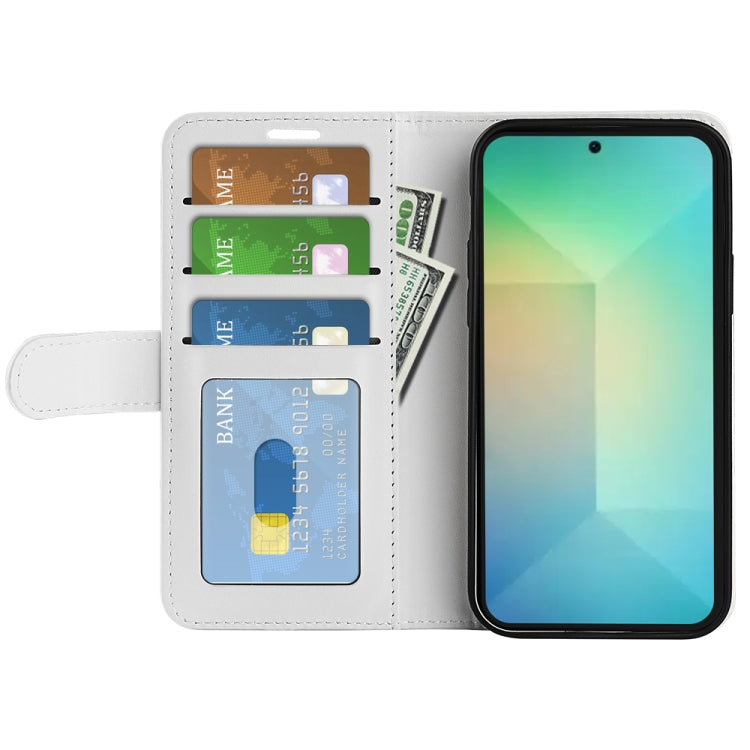 For Samsung Galaxy S25 5G R64 Texture Horizontal Flip Leather Phone Case(White)