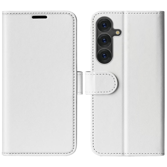 For Samsung Galaxy S25 5G R64 Texture Horizontal Flip Leather Phone Case(White)
