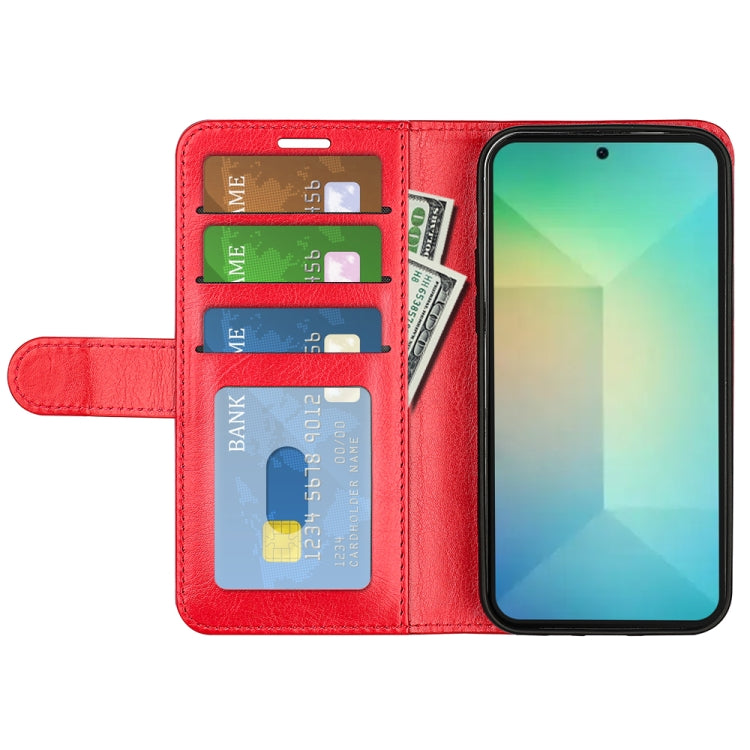 For Samsung Galaxy S25 5G R64 Texture Horizontal Flip Leather Phone Case(Red)