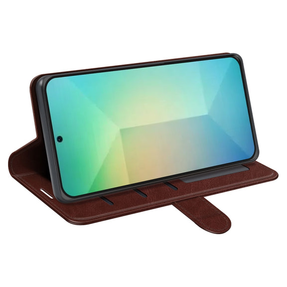 For Samsung Galaxy S25 5G R64 Texture Horizontal Flip Leather Phone Case(Brown)