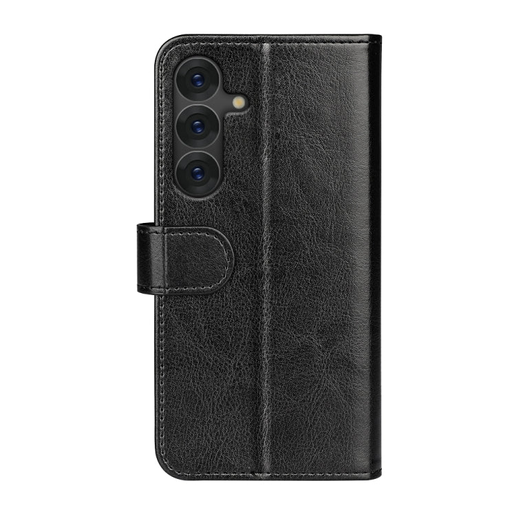 For Samsung Galaxy S25+ 5G R64 Texture Horizontal Flip Leather Phone Case(Black)
