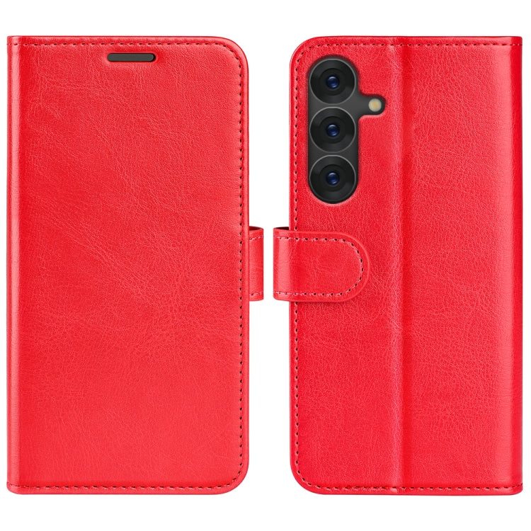 For Samsung Galaxy S25+ 5G R64 Texture Horizontal Flip Leather Phone Case(Red)