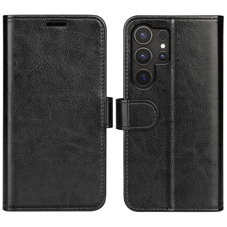 For Samsung Galaxy S25 Ultra 5G R64 Texture Horizontal Flip Leather Phone Case(Black)
