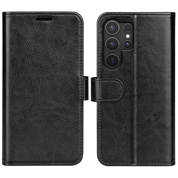 For Samsung Galaxy S25 Ultra 5G R64 Texture Horizontal Flip Leather Phone Case(Black)
