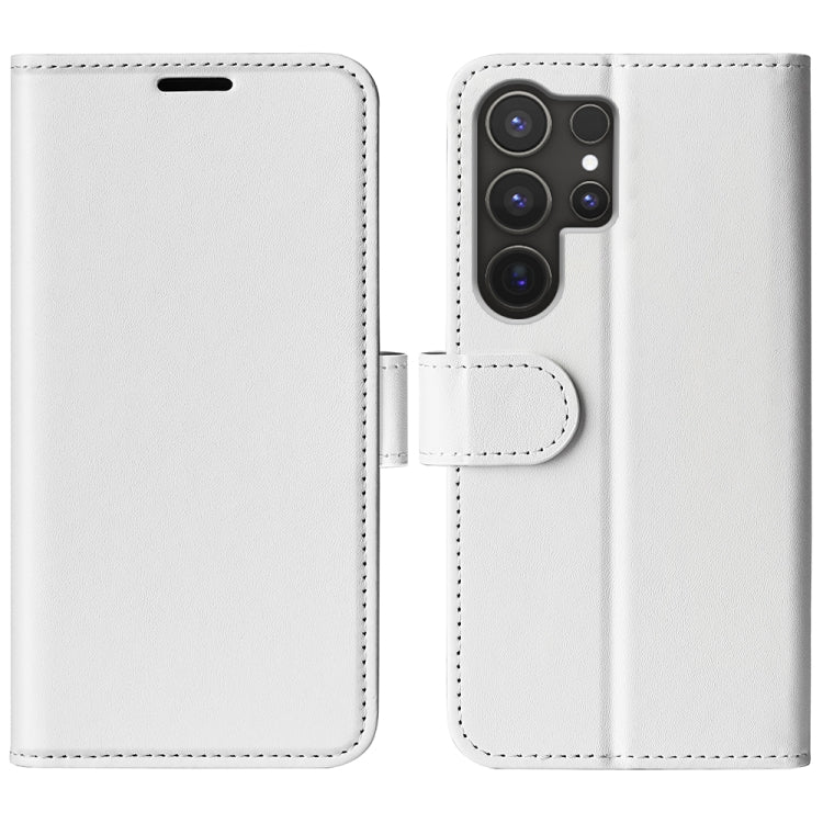 For Samsung Galaxy S25 Ultra 5G R64 Texture Horizontal Flip Leather Phone Case(White)