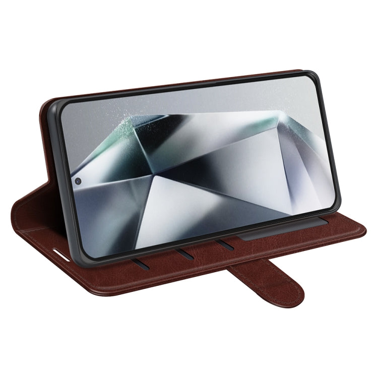 For Samsung Galaxy S25 Ultra 5G R64 Texture Horizontal Flip Leather Phone Case(Brown)