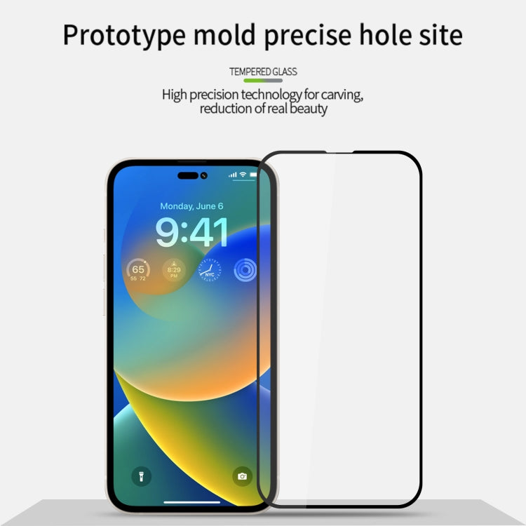 For iPhone 15 Plus MOFI 9H 2.5D Full Screen Tempered Glass Film(Black)