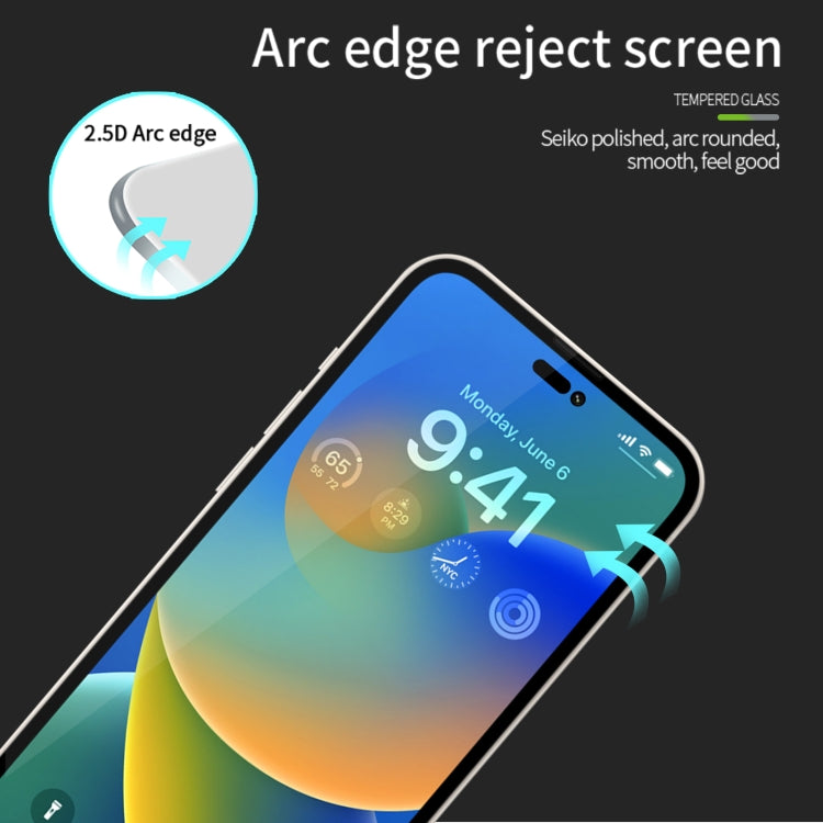 For iPhone 15 Plus MOFI 9H 2.5D Full Screen Tempered Glass Film(Black)