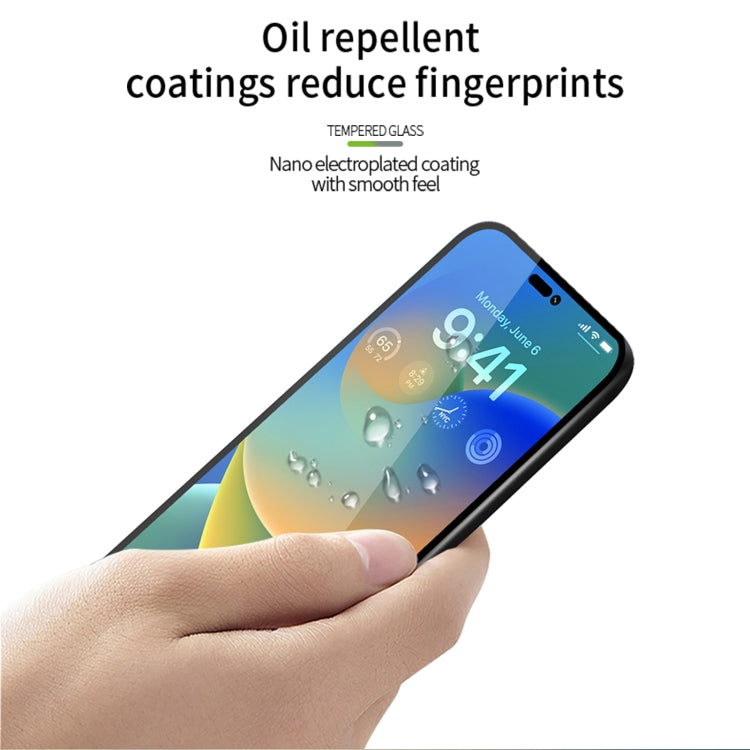 For iPhone 15 Plus MOFI 9H 2.5D Full Screen Tempered Glass Film(Black)