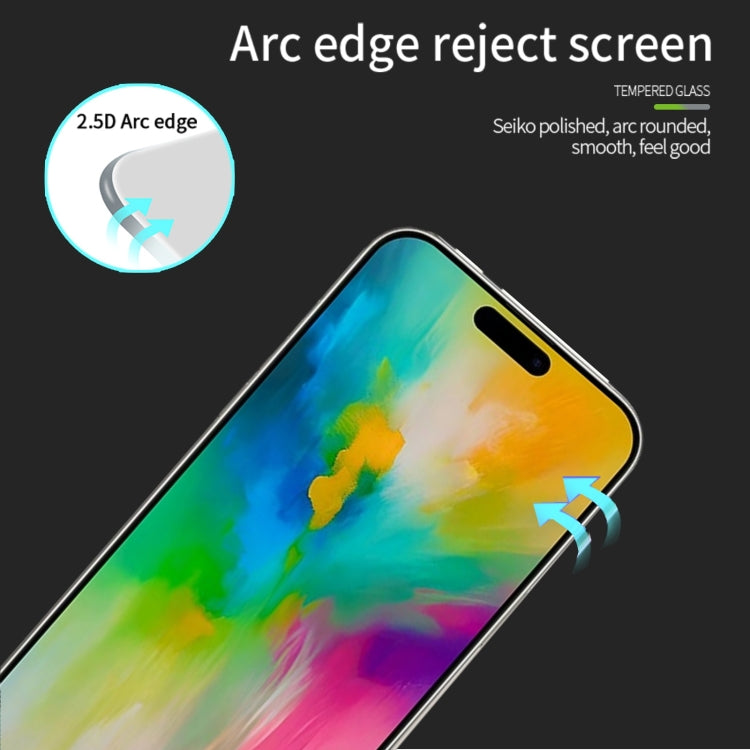 For iPhone 16 Pro MOFI 9H 2.5D Full Screen Tempered Glass Film(Black)