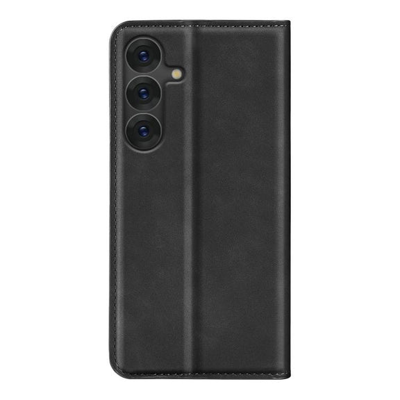 For Samsung Galaxy S25+ 5G Retro-skin Magnetic Suction Leather Phone Case(Black)