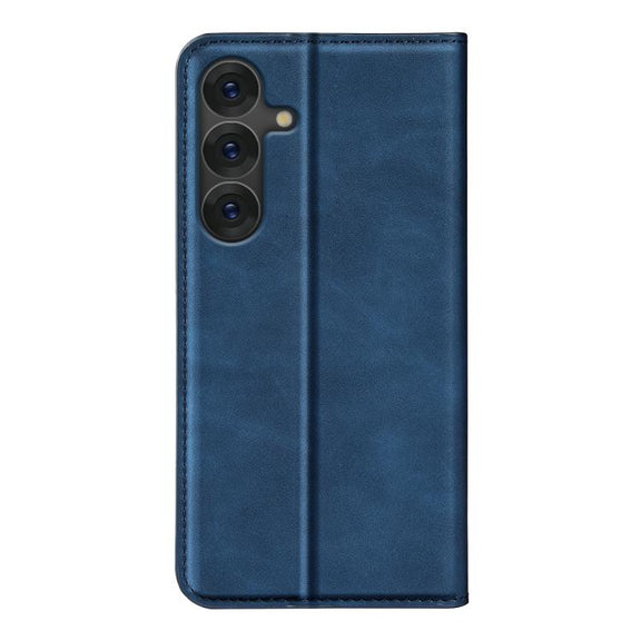 For Samsung Galaxy S25+ 5G Retro-skin Magnetic Suction Leather Phone Case(Dark Blue)