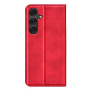 For Samsung Galaxy S25+ 5G Retro-skin Magnetic Suction Leather Phone Case(Red)