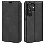For Samsung Galaxy S25 Ultra 5G Retro-skin Magnetic Suction Leather Phone Case(Black)