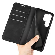 For Samsung Galaxy S25 Ultra 5G Retro-skin Magnetic Suction Leather Phone Case(Black)