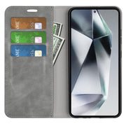 For Samsung Galaxy S25 Ultra 5G Retro-skin Magnetic Suction Leather Phone Case(Grey)