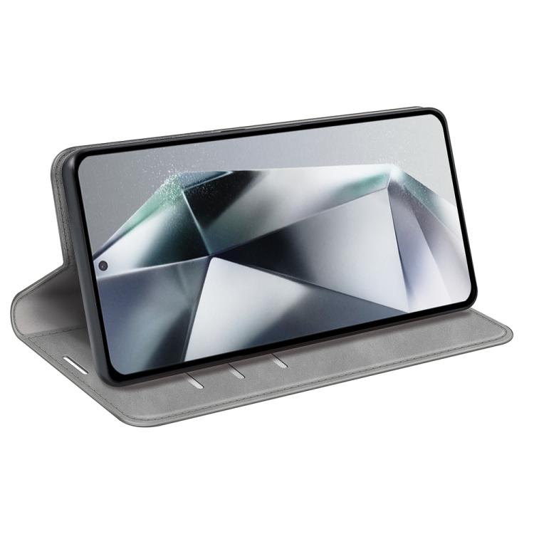 For Samsung Galaxy S25 Ultra 5G Retro-skin Magnetic Suction Leather Phone Case(Grey)