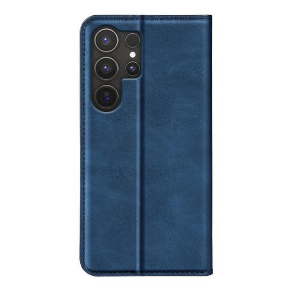 For Samsung Galaxy S25 Ultra 5G Retro-skin Magnetic Suction Leather Phone Case(Dark Blue)
