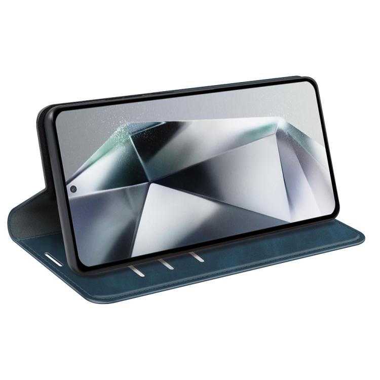 For Samsung Galaxy S25 Ultra 5G Retro-skin Magnetic Suction Leather Phone Case(Dark Blue)