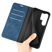 For Samsung Galaxy S25 Ultra 5G Retro-skin Magnetic Suction Leather Phone Case(Dark Blue)