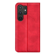 or Samsung Galaxy S25 Ultra 5G Retro-skin Magnetic Suction Leather Phone Case(Red)