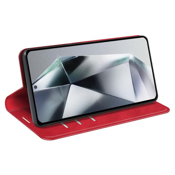 or Samsung Galaxy S25 Ultra 5G Retro-skin Magnetic Suction Leather Phone Case(Red)