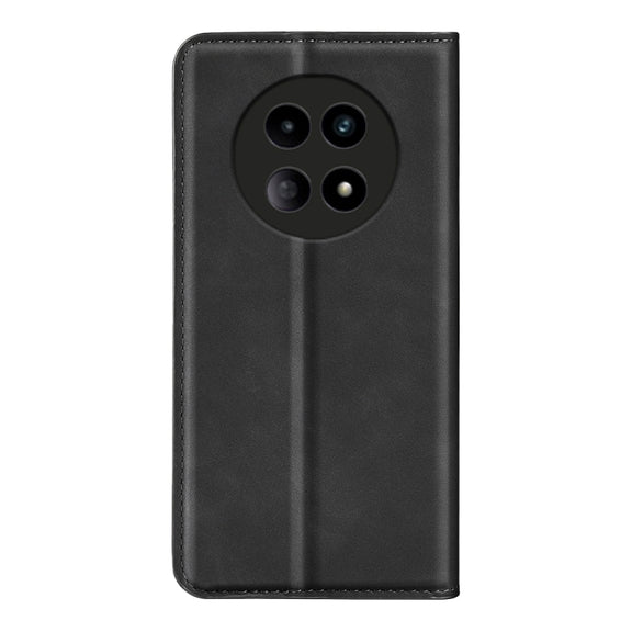 For Realme 12 5G Retro-skin Magnetic Suction Leather Phone Case(Black)