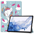 For Samsung Galaxy Tab S9 JUNSUNMAY Custer Painted 3-Fold Stand Leather Smart Tablet Case(Unicorn) - free shipping - PMC TechLife - Order now!