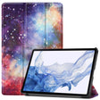 For Samsung Galaxy Tab S9 JUNSUNMAY Custer Painted 3-Fold Stand Leather Smart Tablet Case(Galaxy) - Galaxy Tab S9 Cases by JUNSUNMAY | Online Shopping South Africa | PMC TechLife | Buy Now Pay Later Mobicred